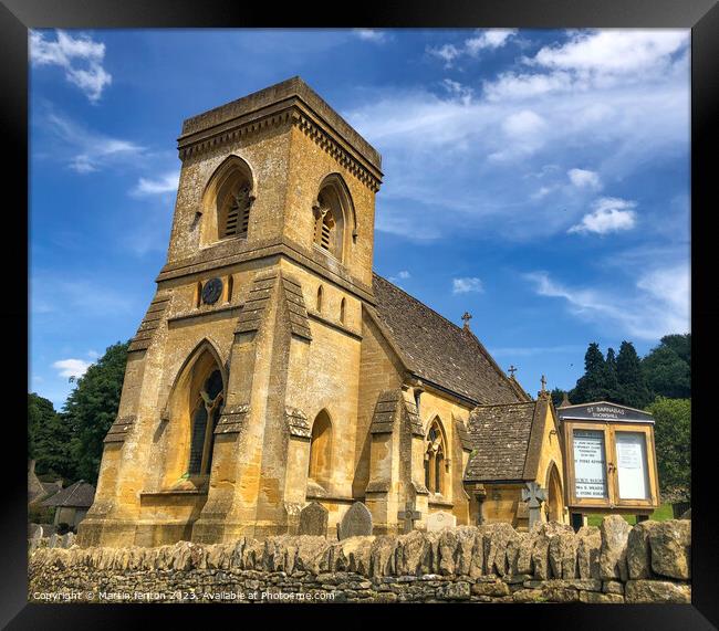 St Barnabas Church Snowshill in the Cotswolds  Framed Print by Martin fenton