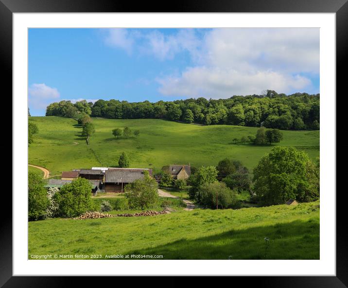 Stanway farm Cotswolds Framed Mounted Print by Martin fenton