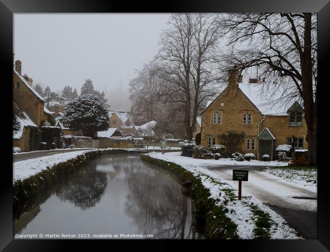 Lower Slaughter and the river eye Framed Print by Martin fenton