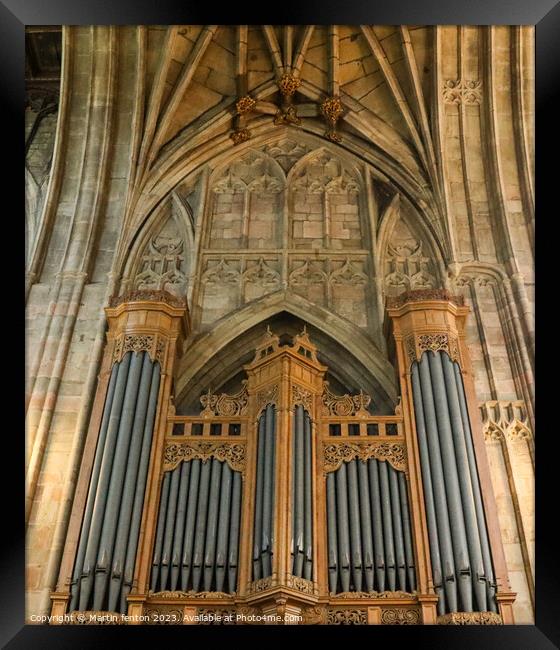 Great Malvern Priory organ Framed Print by Martin fenton