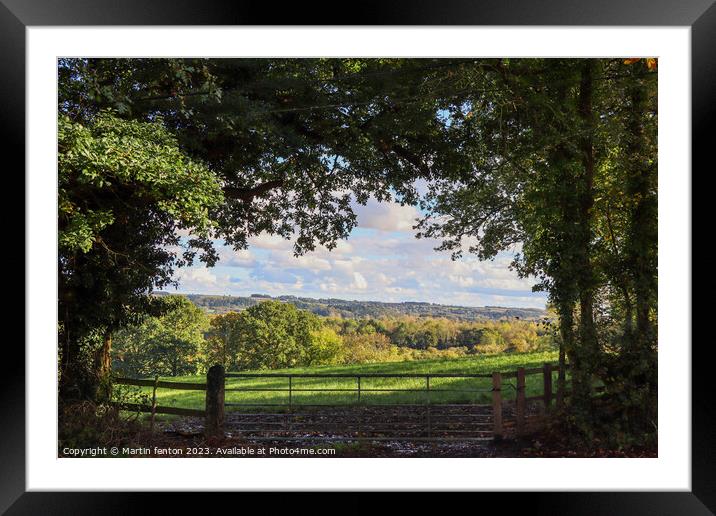 Autumn field view Framed Mounted Print by Martin fenton