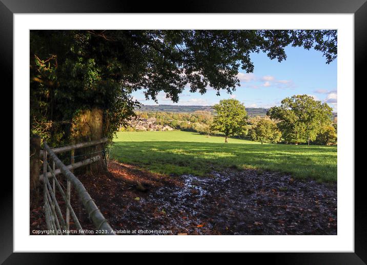 Cotswolds autumn countryside  Framed Mounted Print by Martin fenton