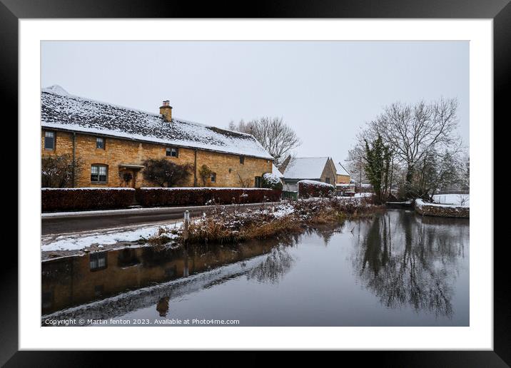 Snowy Lower Slaughter Framed Mounted Print by Martin fenton