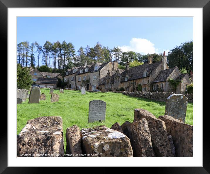 Snowshill cottage row Cotswolds Framed Mounted Print by Martin fenton