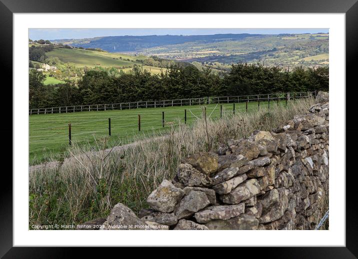 Winchcombe and Cleeve hill Framed Mounted Print by Martin fenton