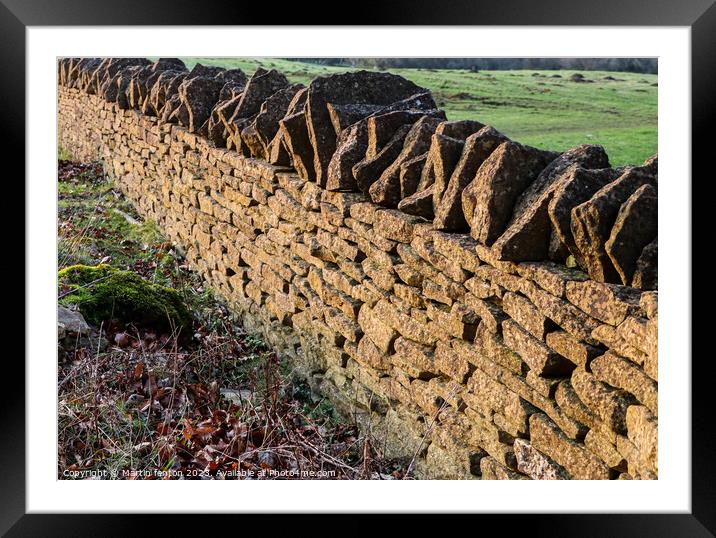 Cotswolds drystone wall Framed Mounted Print by Martin fenton