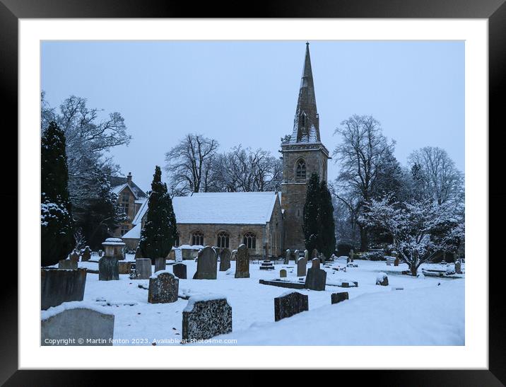 St Mary’s Church Lower Slaughter Framed Mounted Print by Martin fenton