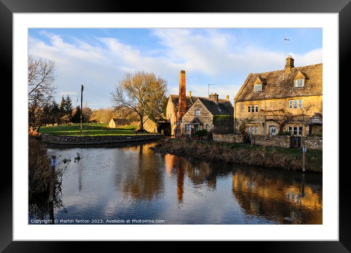 Lower Slaughter Old Mill Framed Mounted Print by Martin fenton
