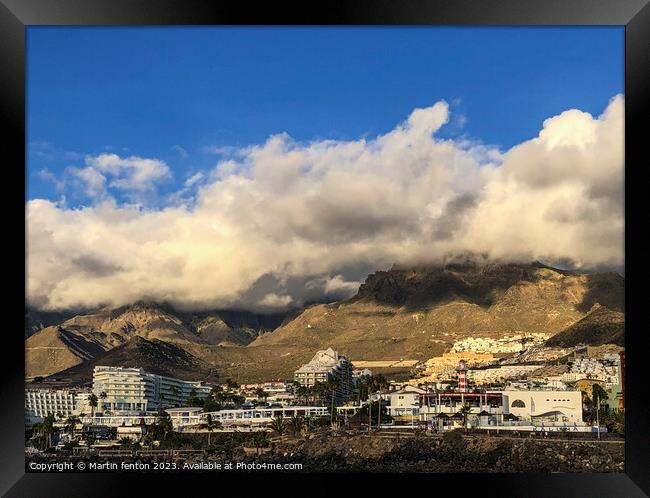 Tenerife rolling clouds Framed Print by Martin fenton
