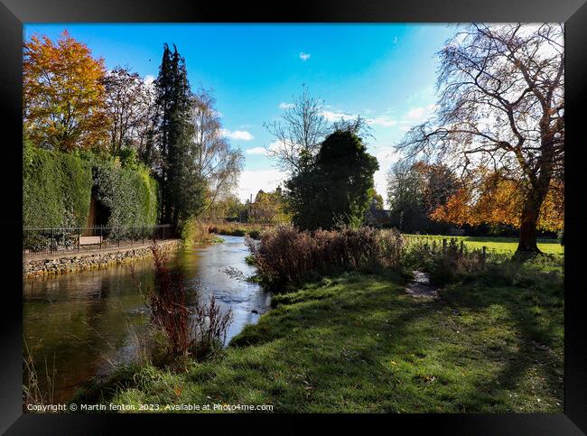 River Windrush Bourton on the water  Framed Print by Martin fenton