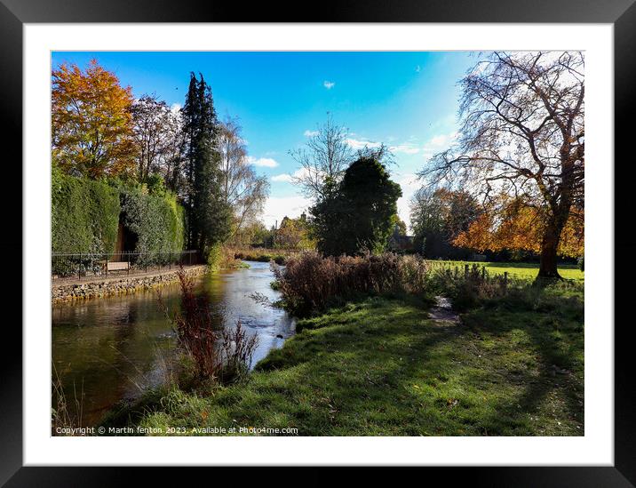 River Windrush Bourton on the water  Framed Mounted Print by Martin fenton