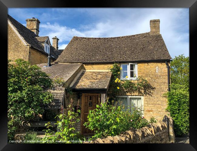 Wishing well cottage Bourton on the water. Framed Print by Martin fenton