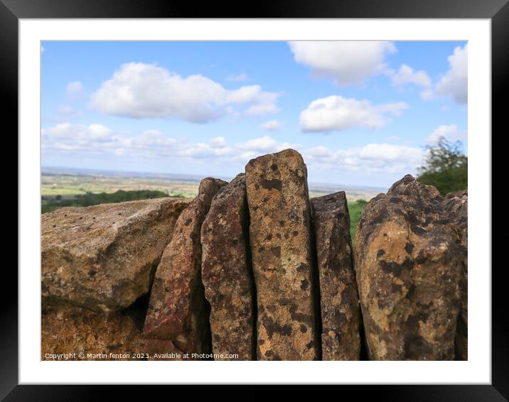 Dry stone Cotswolds walling Framed Mounted Print by Martin fenton