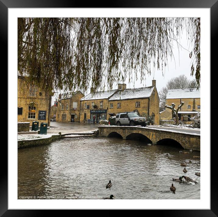 A cold river Windrush Bourton on the water  Framed Mounted Print by Martin fenton