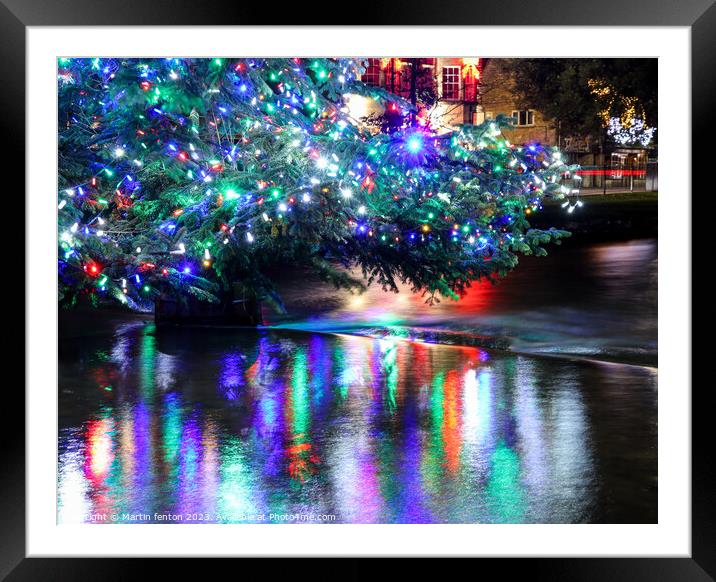  Christmas tree lights Framed Mounted Print by Martin fenton