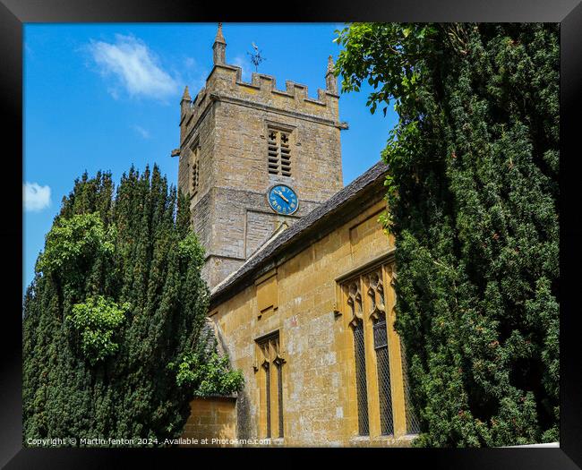 Church tower Stanway Framed Print by Martin fenton