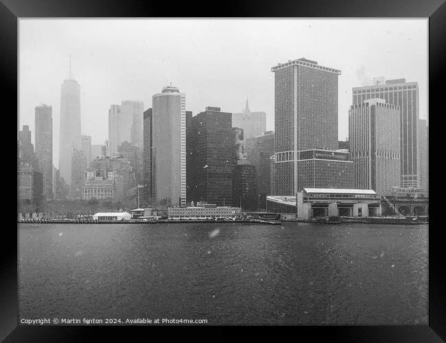 Manhattan from the Staten Island Ferry Framed Print by Martin fenton