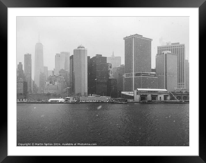 Manhattan from the Staten Island Ferry Framed Mounted Print by Martin fenton