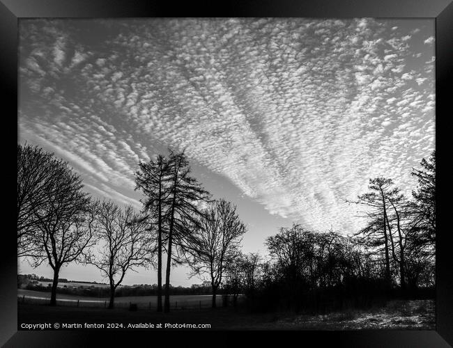 Black and white sunset Framed Print by Martin fenton