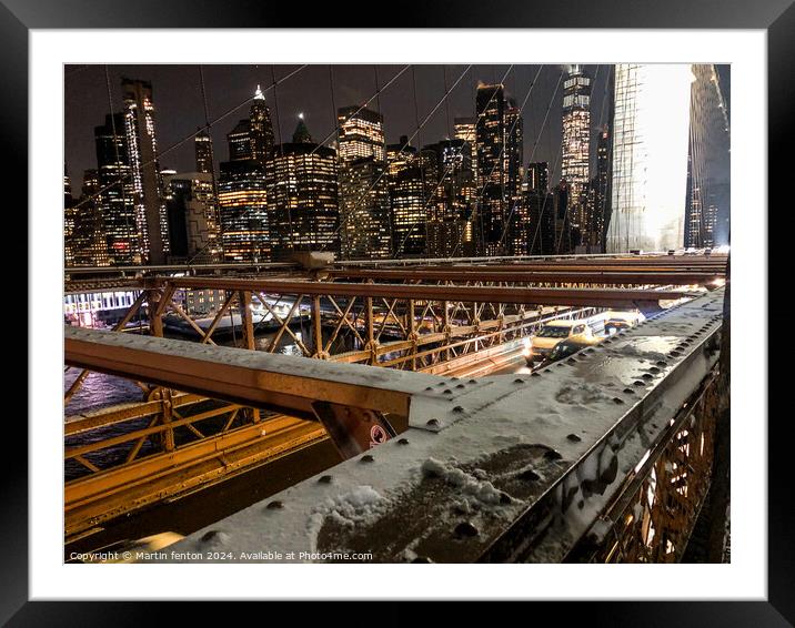 New York Brooklyn Bridge Framed Mounted Print by Martin fenton