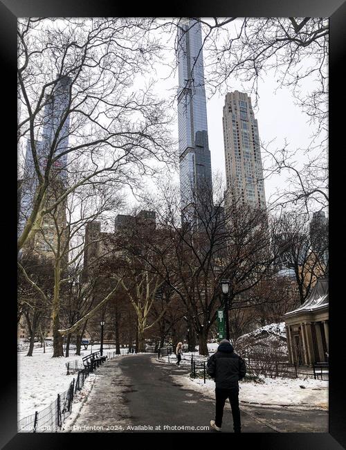 Slim skyscrapers over New York Framed Print by Martin fenton