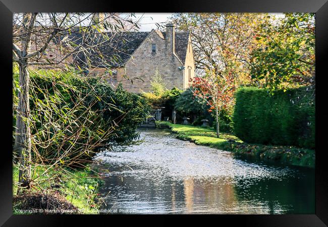Bourton on the water river Framed Print by Martin fenton