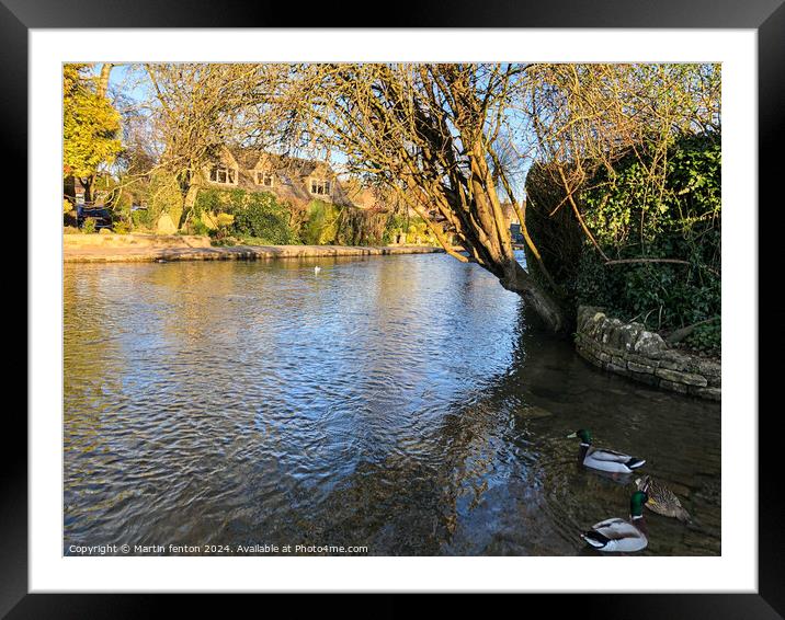 Riversidebourton on the water  Framed Mounted Print by Martin fenton