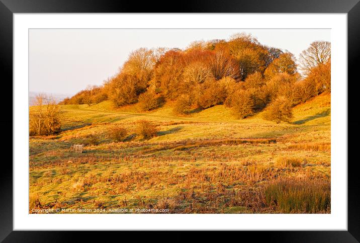 Dovers Hill Golden hour Framed Mounted Print by Martin fenton