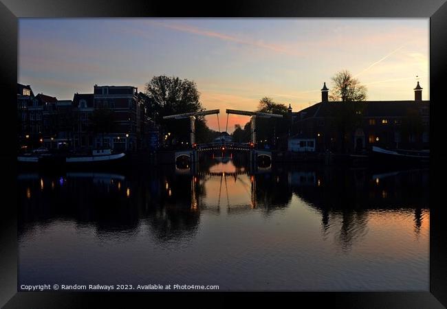 Amsterdam canal at sunrise Framed Print by Random Railways