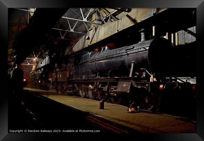 Loco shed at night Framed Print by Random Railways