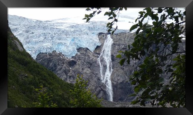 Glacier arm of the large glacier in Norway Framed Print by Irena Chlubna