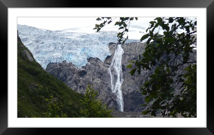 Glacier arm of the large glacier in Norway Framed Mounted Print by Irena Chlubna