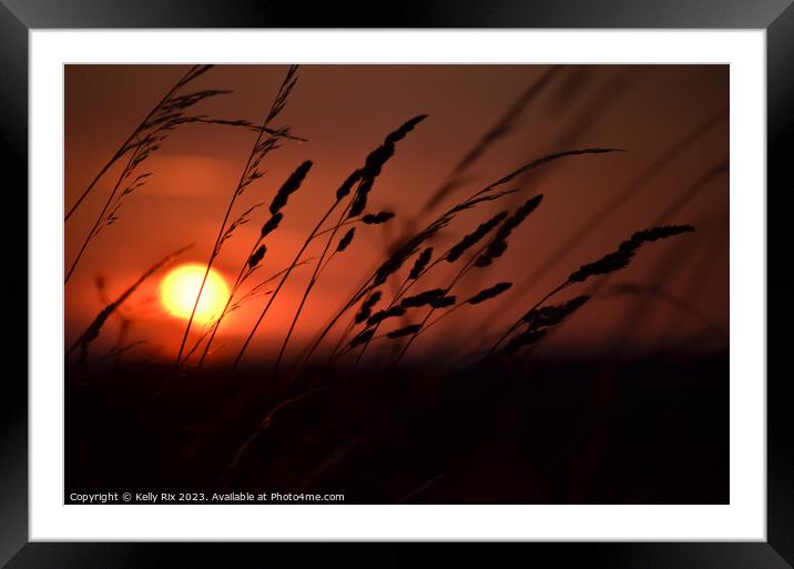 Sunset fields Framed Mounted Print by Kelly Rix