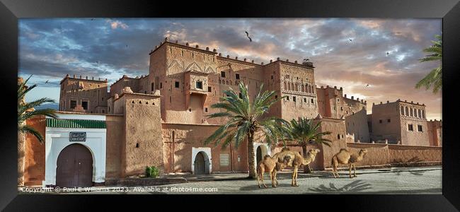 The Imposing picturesque Berber Kasbah Palace of Taourirt at sunrise Framed Print by Paul E Williams