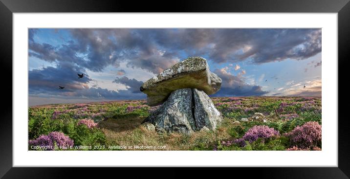The Picturesque Chun Quoit Neolithic Stone Burial Chamber Framed Mounted Print by Paul E Williams