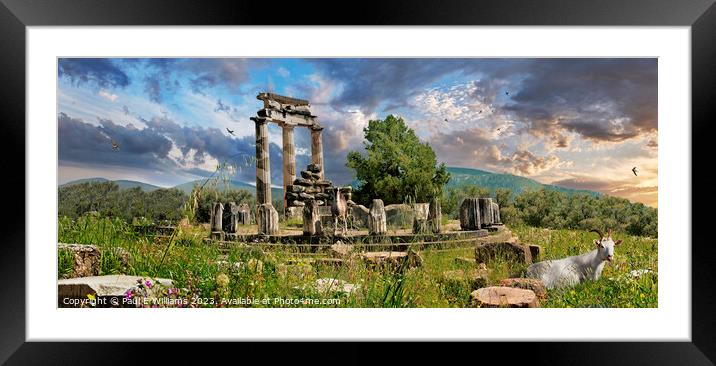 The Beautiful Ruins of the Ancient Greek Thols Temple of Delphi Framed Mounted Print by Paul E Williams