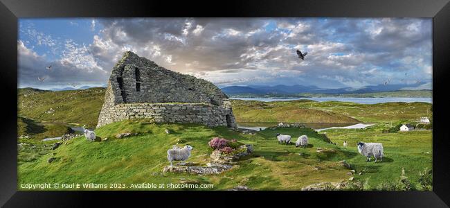 View of the Enigmatic Broch Tower Ruins of Dun Carloway Framed Print by Paul E Williams