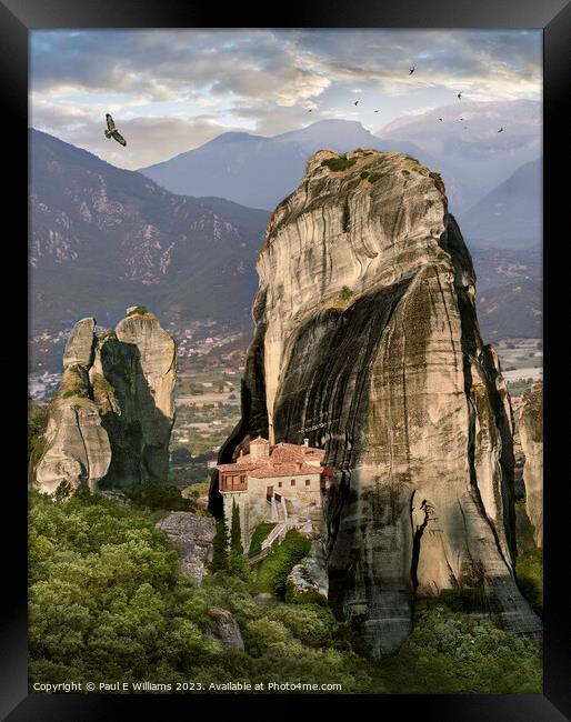 The Heavenly Rosanou Monastery at Sunrise Framed Print by Paul E Williams