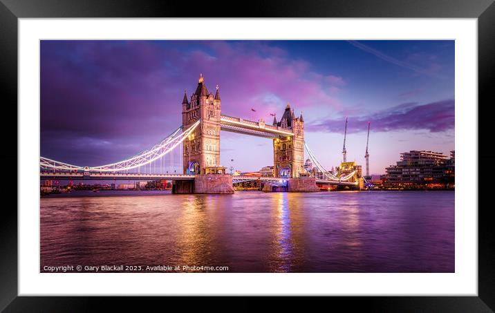 Tower Bridge London Framed Mounted Print by Gary Blackall