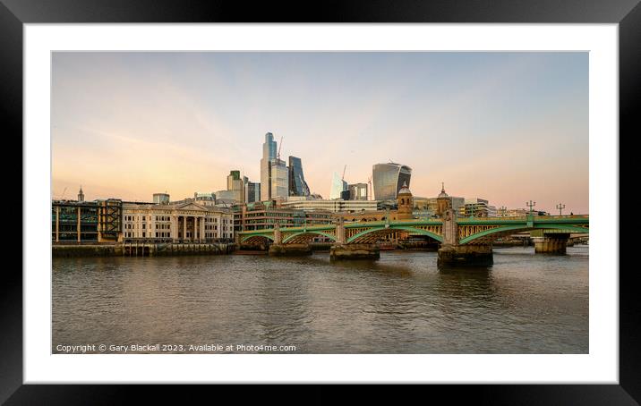City of London at golden hour Framed Mounted Print by Gary Blackall