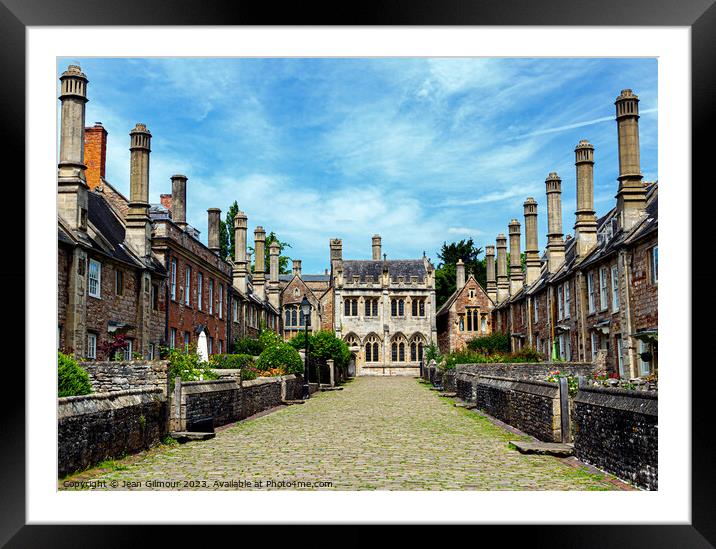 Vicar's Close, Wells.  Framed Mounted Print by Jean Gilmour