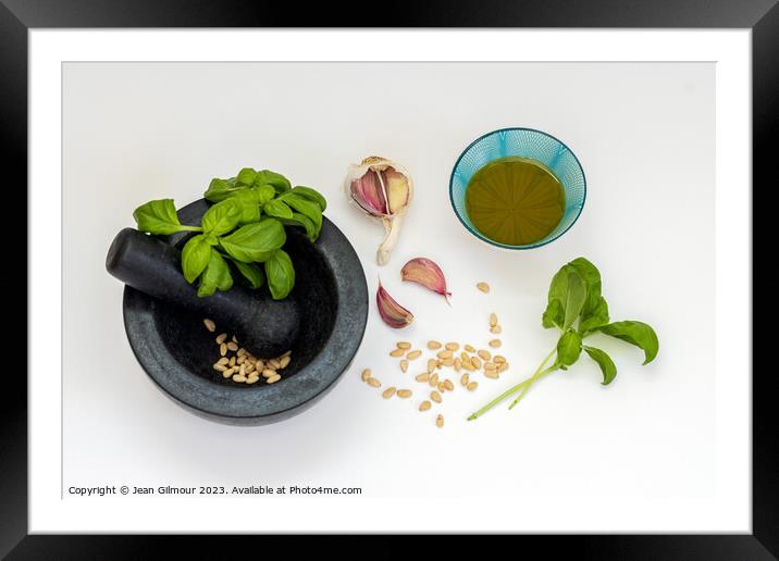 Pesto Framed Mounted Print by Jean Gilmour