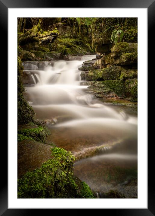 The Mystical Clydach Gorge Watery Staircase Framed Mounted Print by Jeff Davies