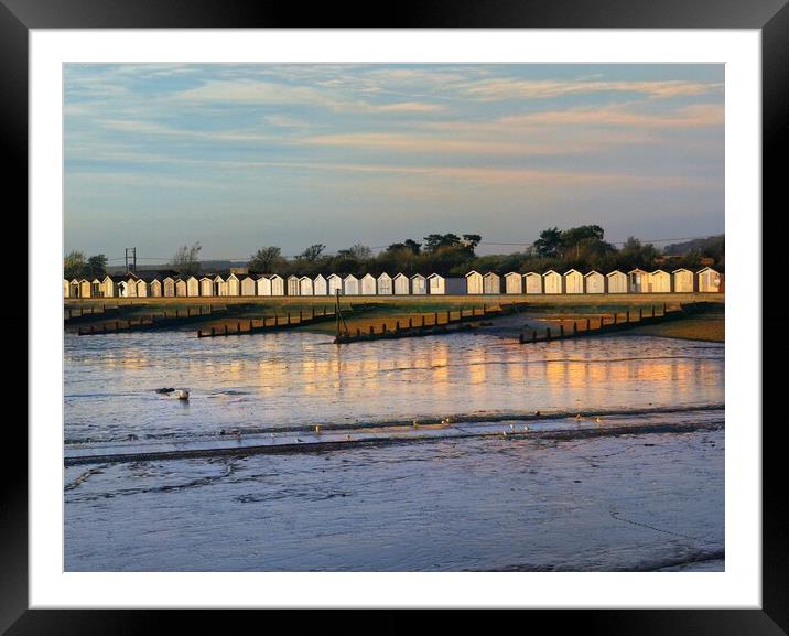 Sunrise over the prom in Brightlingsea essex  Framed Mounted Print by Tony lopez