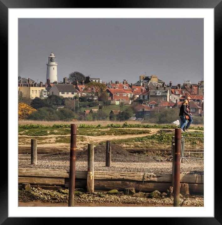 Southwold lighthouse in the afternoon sun  Framed Mounted Print by Tony lopez
