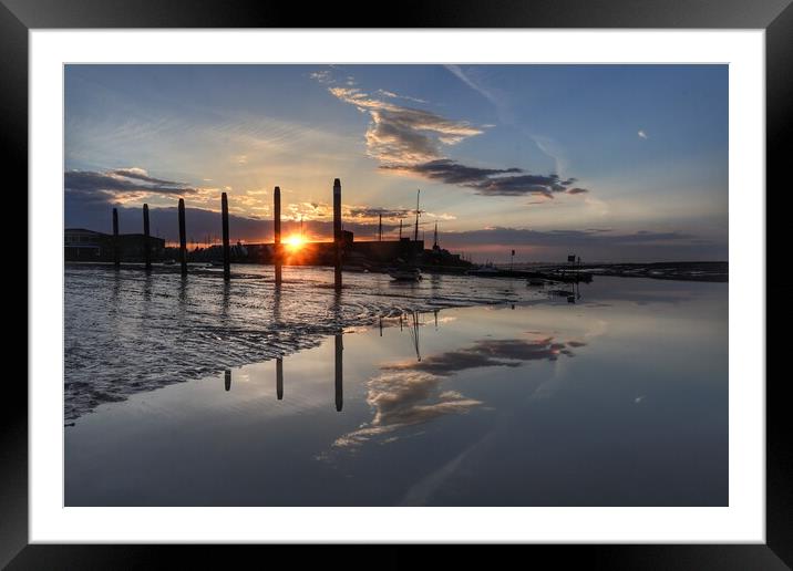 Cloudscape Brightlingsea Harbour morning reflections  Framed Mounted Print by Tony lopez