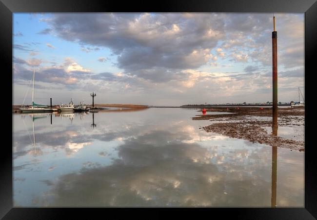 Morning Cloudscape over Brightlingsea Creek  Framed Print by Tony lopez