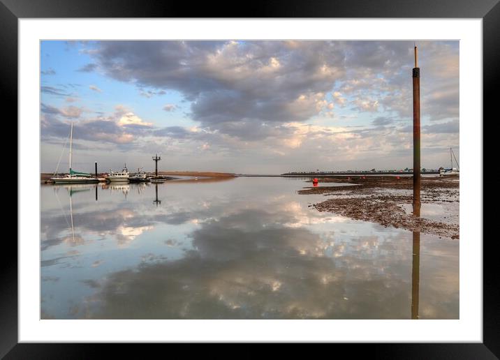 Morning Cloudscape over Brightlingsea Creek  Framed Mounted Print by Tony lopez