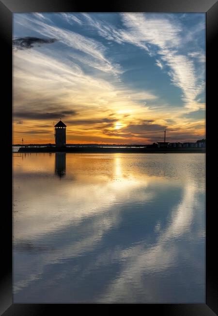 Cloudscape reflections over Brightlingsea tidal pool  Framed Print by Tony lopez