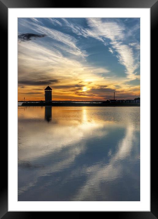 Cloudscape reflections over Brightlingsea tidal pool  Framed Mounted Print by Tony lopez